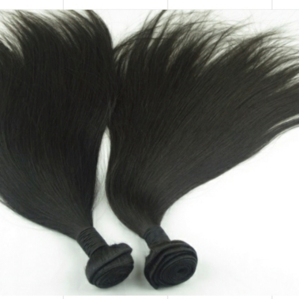 Straight, human hair bundles